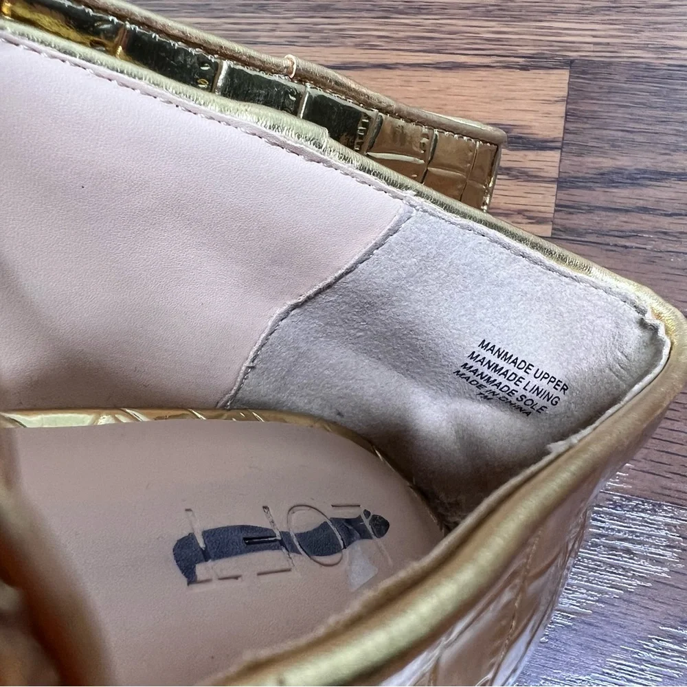 LOFT Gold Metallic Mary Jane Strap Ballet Flats size 7